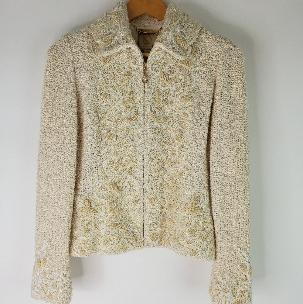 St. John Couture Full Zip Embellished Jacket